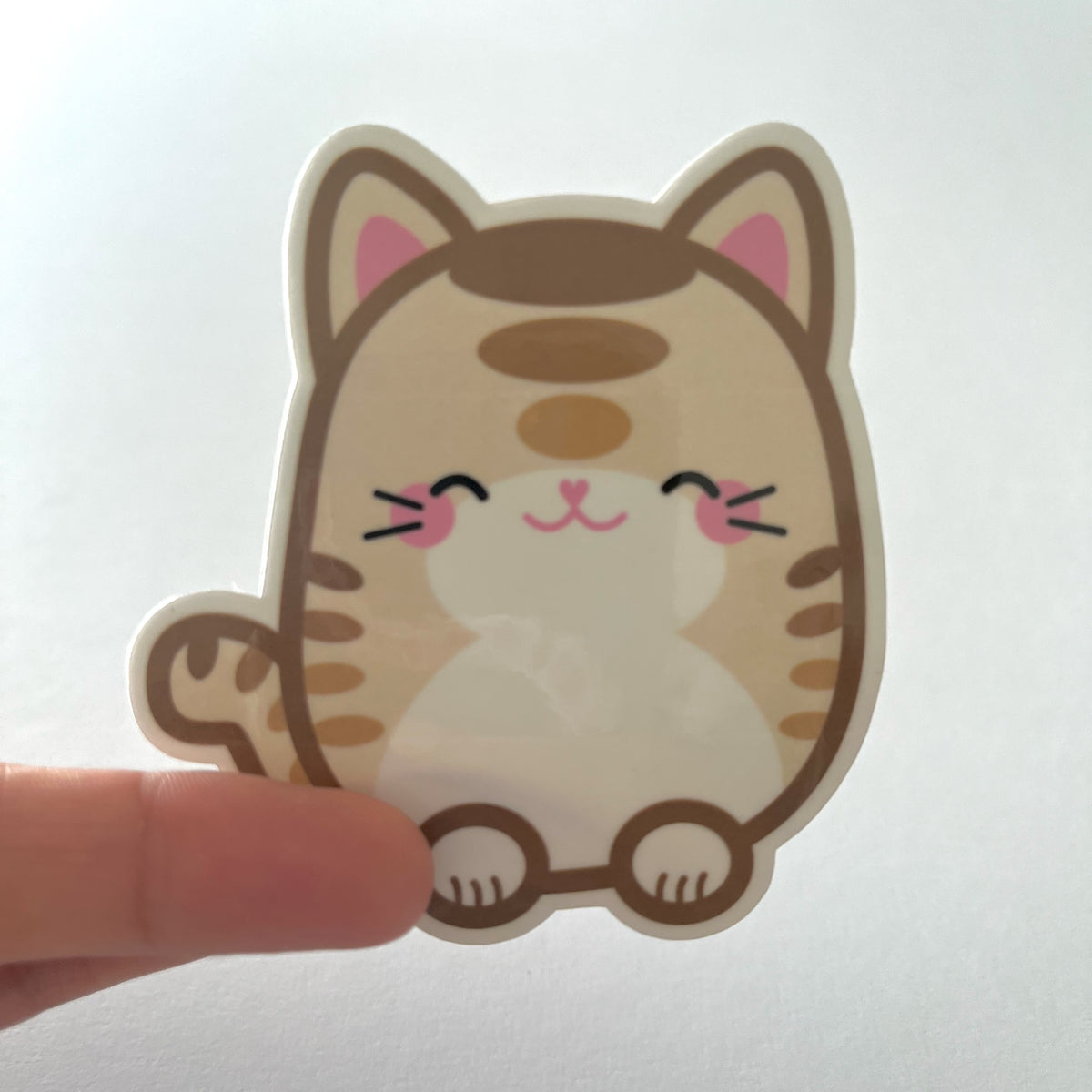 "Tiger Tabby - Chonk" Cat Beans Die-Cut Vinyl Sticker